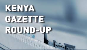 KENYA GAZETTE, Week-Ended 19th March.  